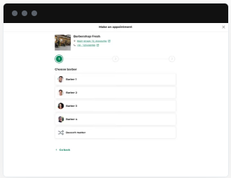 Online appointment booking screen